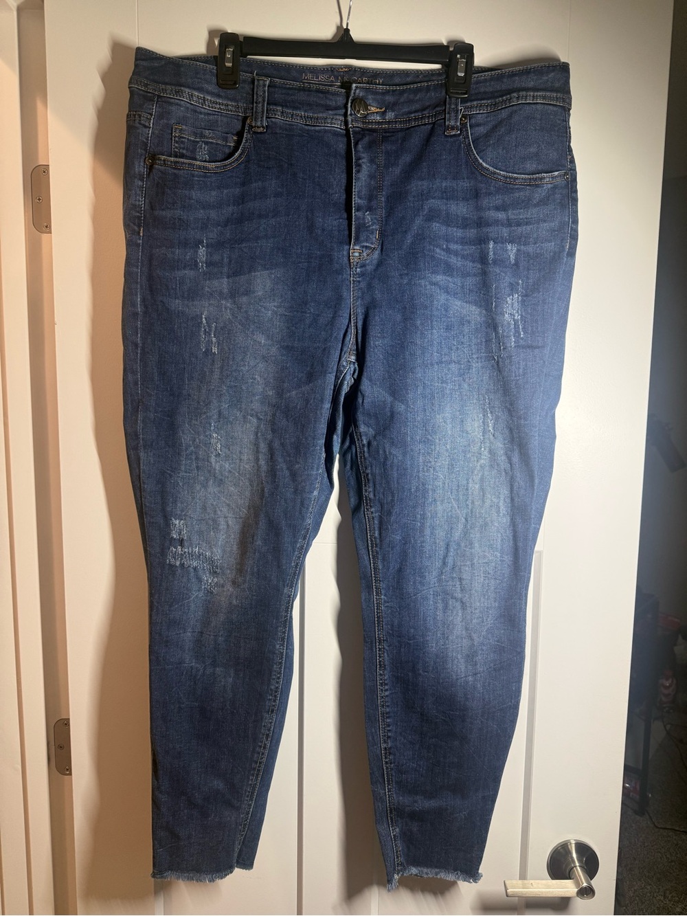 Melissa McCarthy Slim Straight Washed Blue Jeans